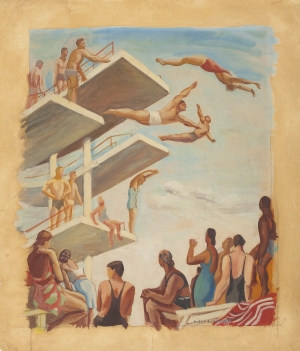 Pływalnia (Swimming Pool), Ewa Maria Łunkiewicz-Rogoyska, 1939, from the collection of the National Museum in Warsaw